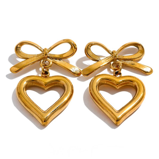 Heart Love Hollow Drop Earrings