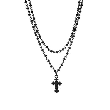 Black Cross Jesus necklace