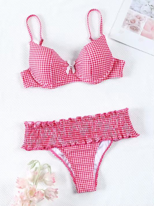 Lily Bow Bikinis Pleated