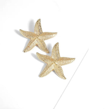 Gold Starfish Stud Earrings