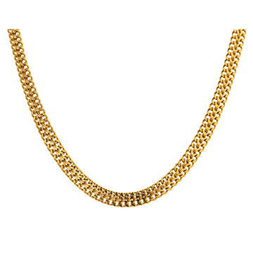 Double Layer Flat Chain  Necklace