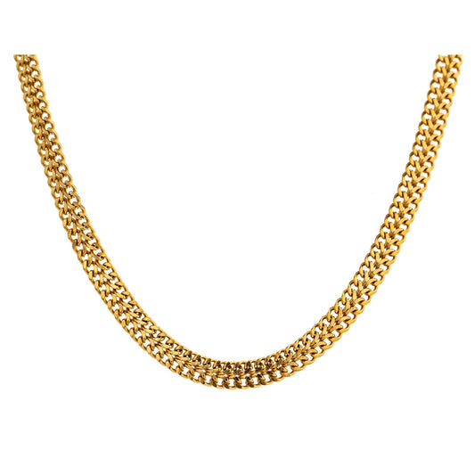 Double Layer Flat Chain  Necklace