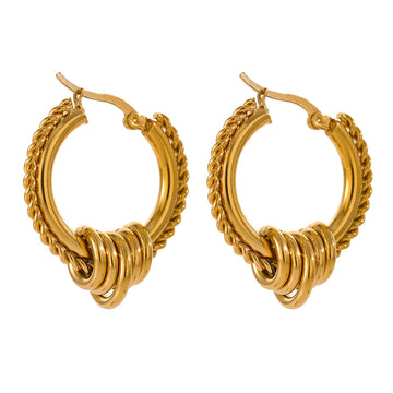 Gold Twisted Huggie Earrings