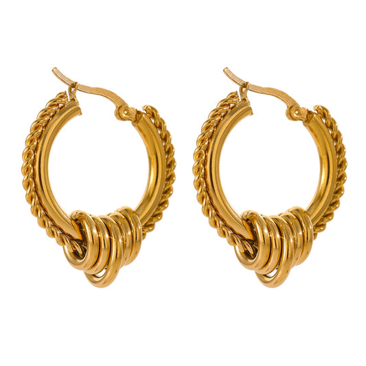 Gold Twisted Huggie Earrings